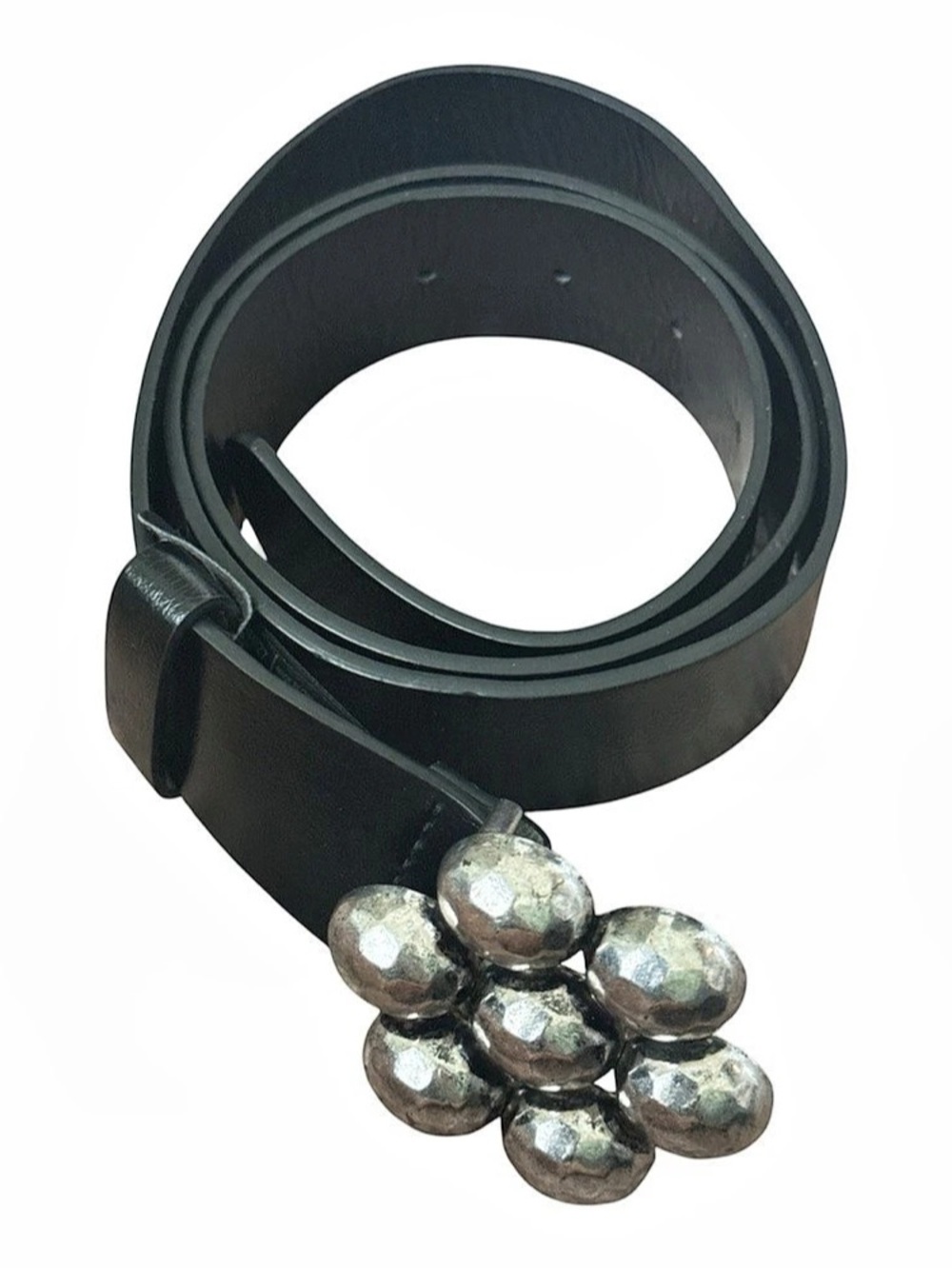 NEW Mango Black Silver-Tone Buckle Belt size Large